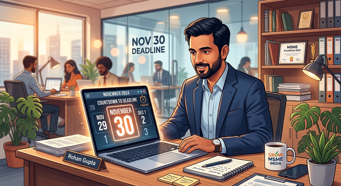 Indian business owner looking at an ITC deadline countdown